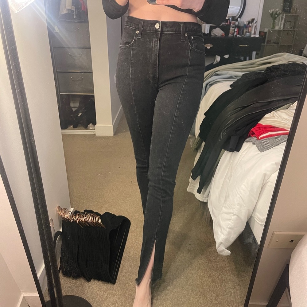 A&F Black Skinny Jeans with Slit